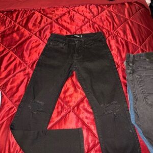 Hollister Black Skinny Distressed Jeans
